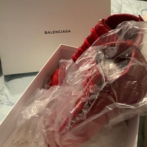 New with out tags balenciaga MenS red leather high tops